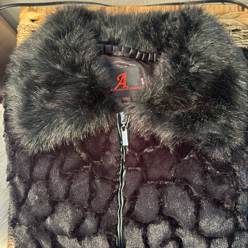 Adrienne landau faux fur jacket